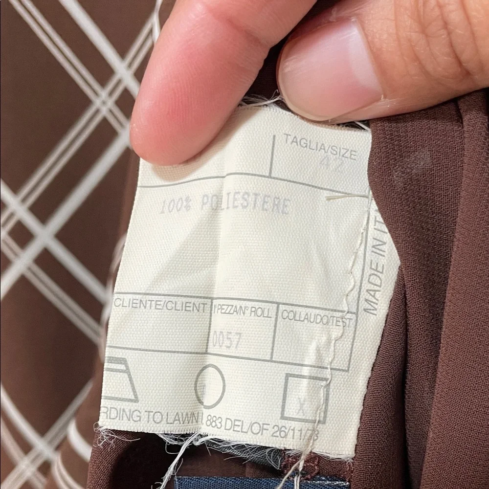 Vintage VIII Mantero 2in1 made in Italy Brown & White Checkered Maxi Dress Y2K - Picture 11 of 17